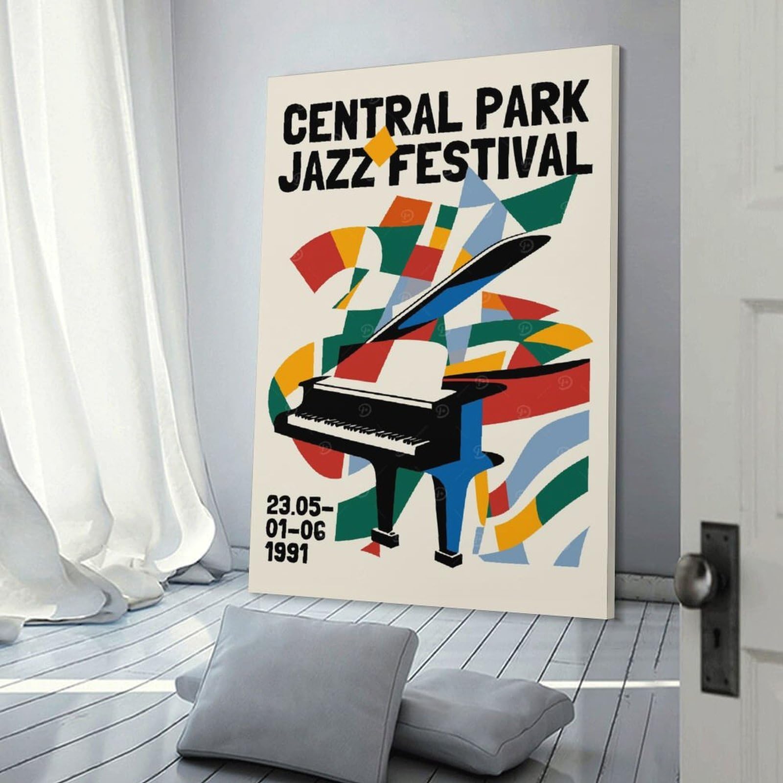 Junmoney Wall Art Print Central Park Jazz Festival, 24x36inch(60x90cm), for Contemporary Homes, Apartments Or Offices, An Easy Choice for New Home Styling