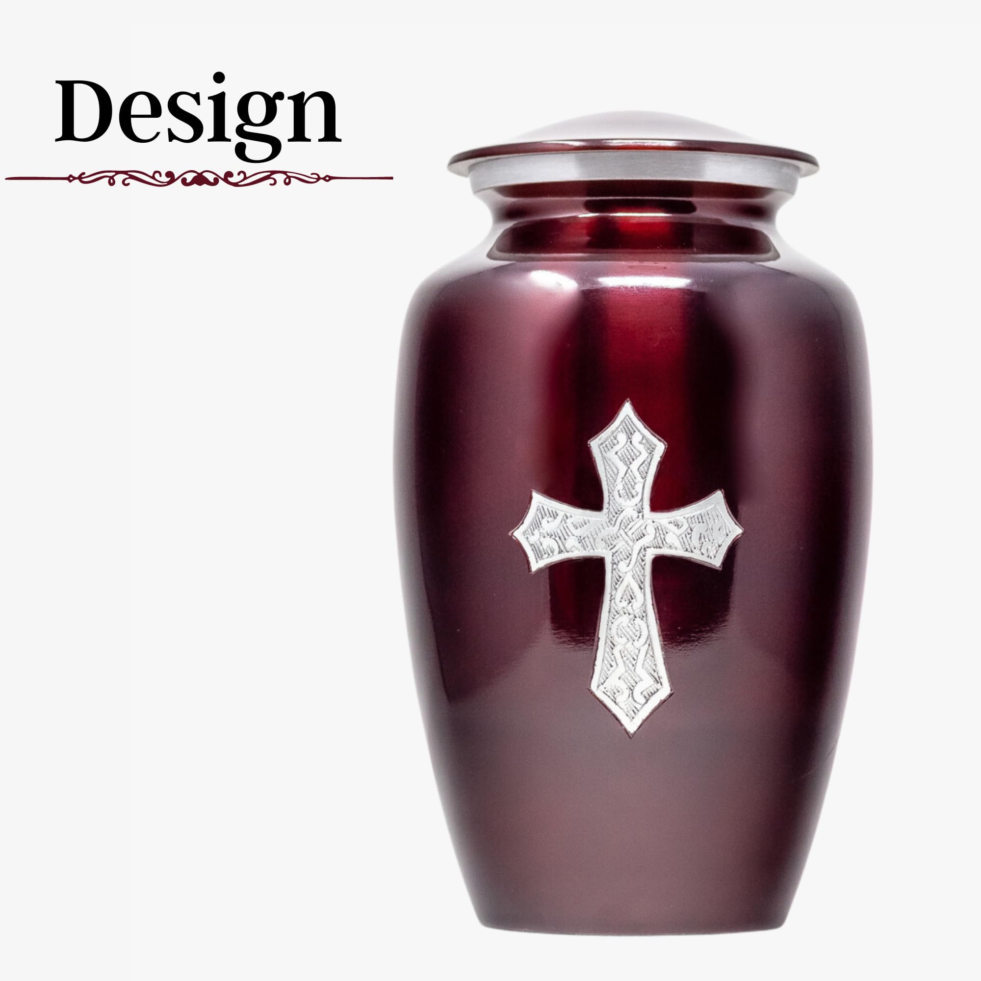 Mortuary Solutions Cremation Urns for Ashes - Adult Male & Female - Decorative - Large Cross Urn