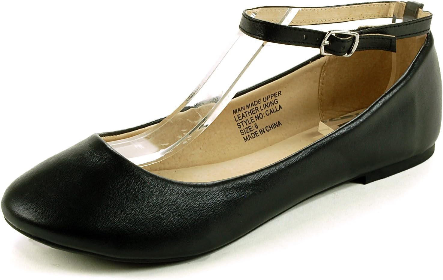 Alpine Swiss Womens Black Suede Lined Calla Ankle Strap Ballet Flats 7 M US