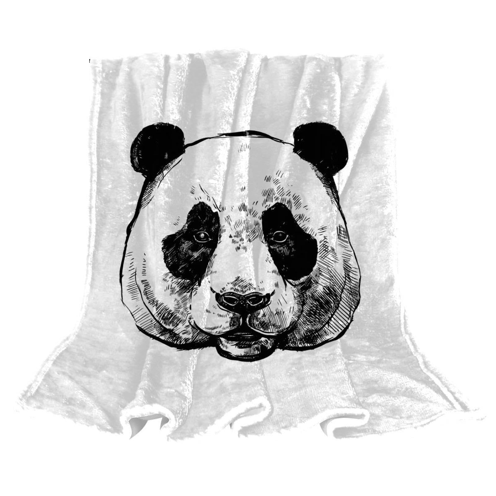 Couverture polaire panda contre le froid plaid doux lit sofa
