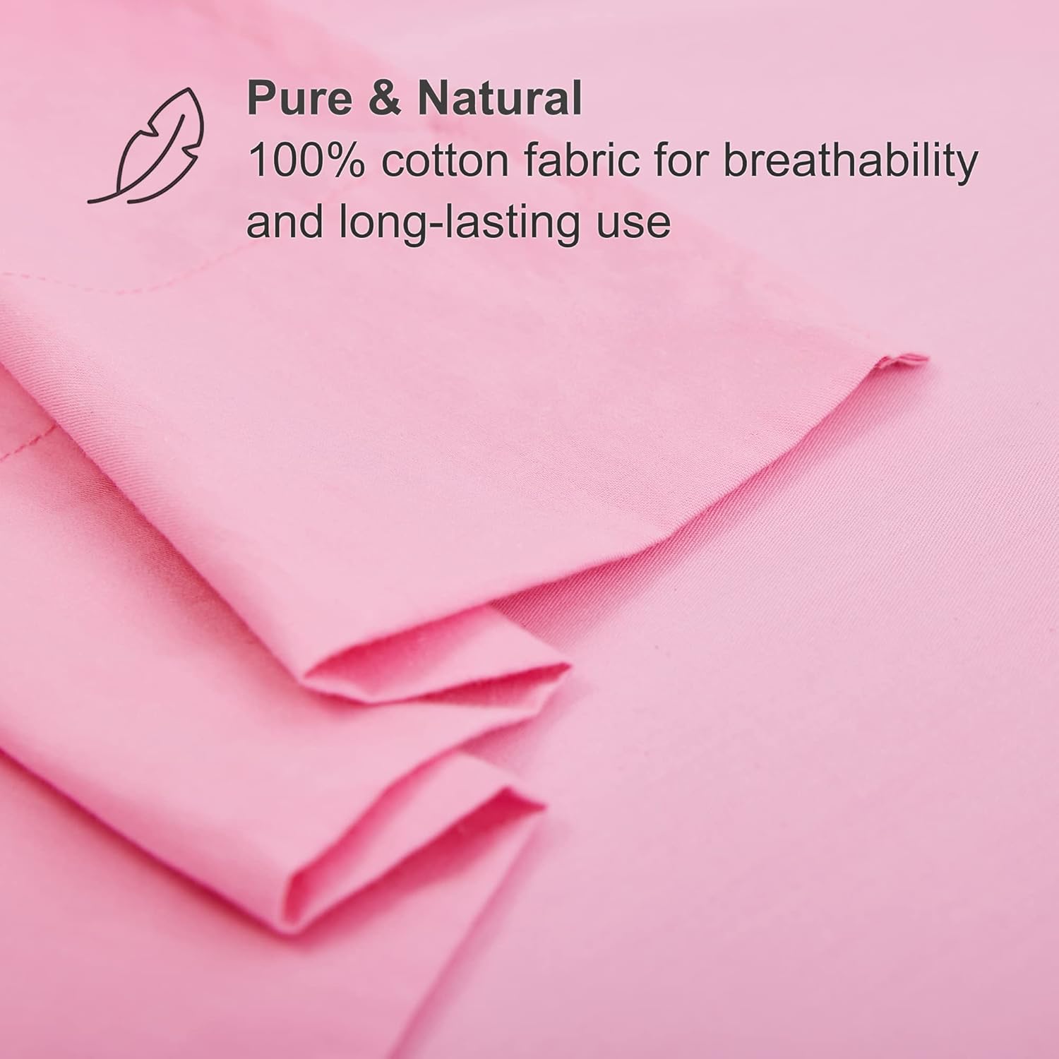 Best Season 400 Thread Count Cotton Queen Size Sheet Set (Pink Color) 4 Piece - 100% Long Staple Cotton Sheets Set, Soft Cotton Bed Sheets Sets with Deep Pocket fit Upto 16 inch - Image 7