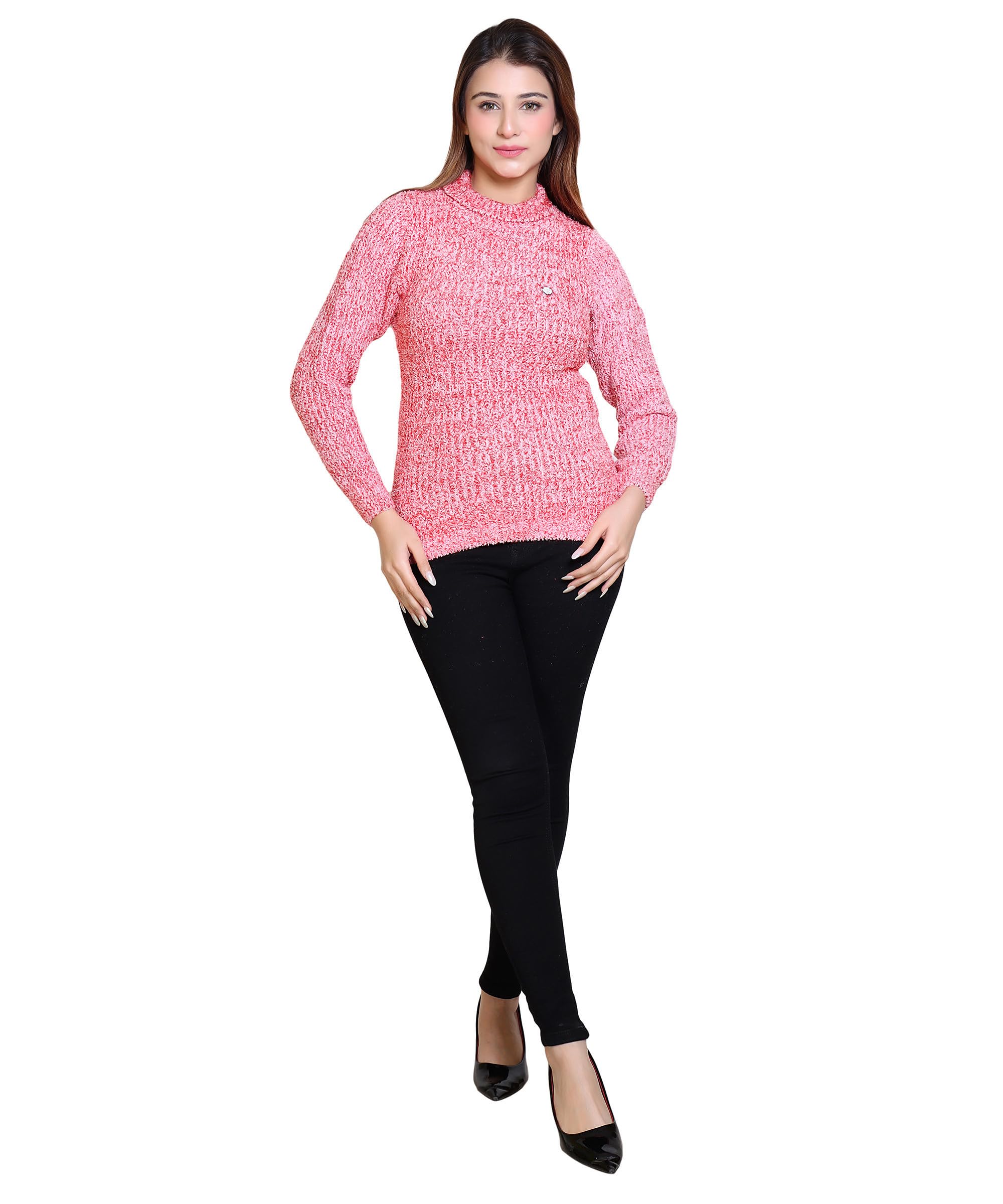 grand line Women's Woolen High Neck Innerwear Sweater Pullovers Skivvy for Winters | Pink, XL | GL000119_Pink_XL-picture-45