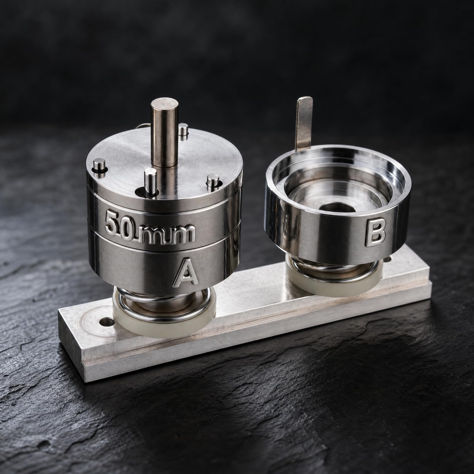 TISHITA Schiebebahn-Abzeichenform aus Aluminiumlegierung stabil Abzeichenpresse-Form Formwerkzeug für Kleingewerbetreibende, 50MM