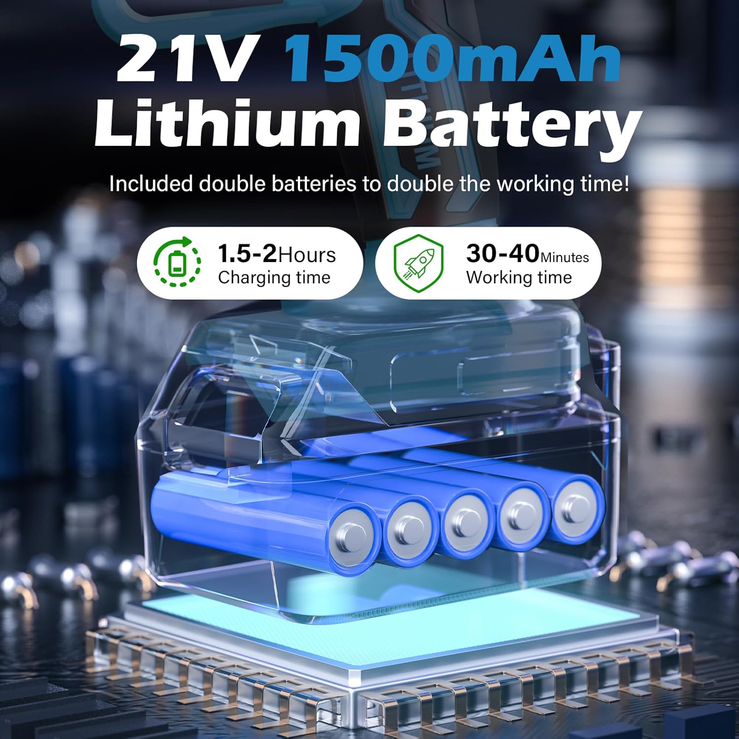 6 Inch Mini Chainsaw Cordless, Portable Electric Chainsaw, for Wood Cutting, Tree Trimming, Courtyard, Household, and Garden Blue