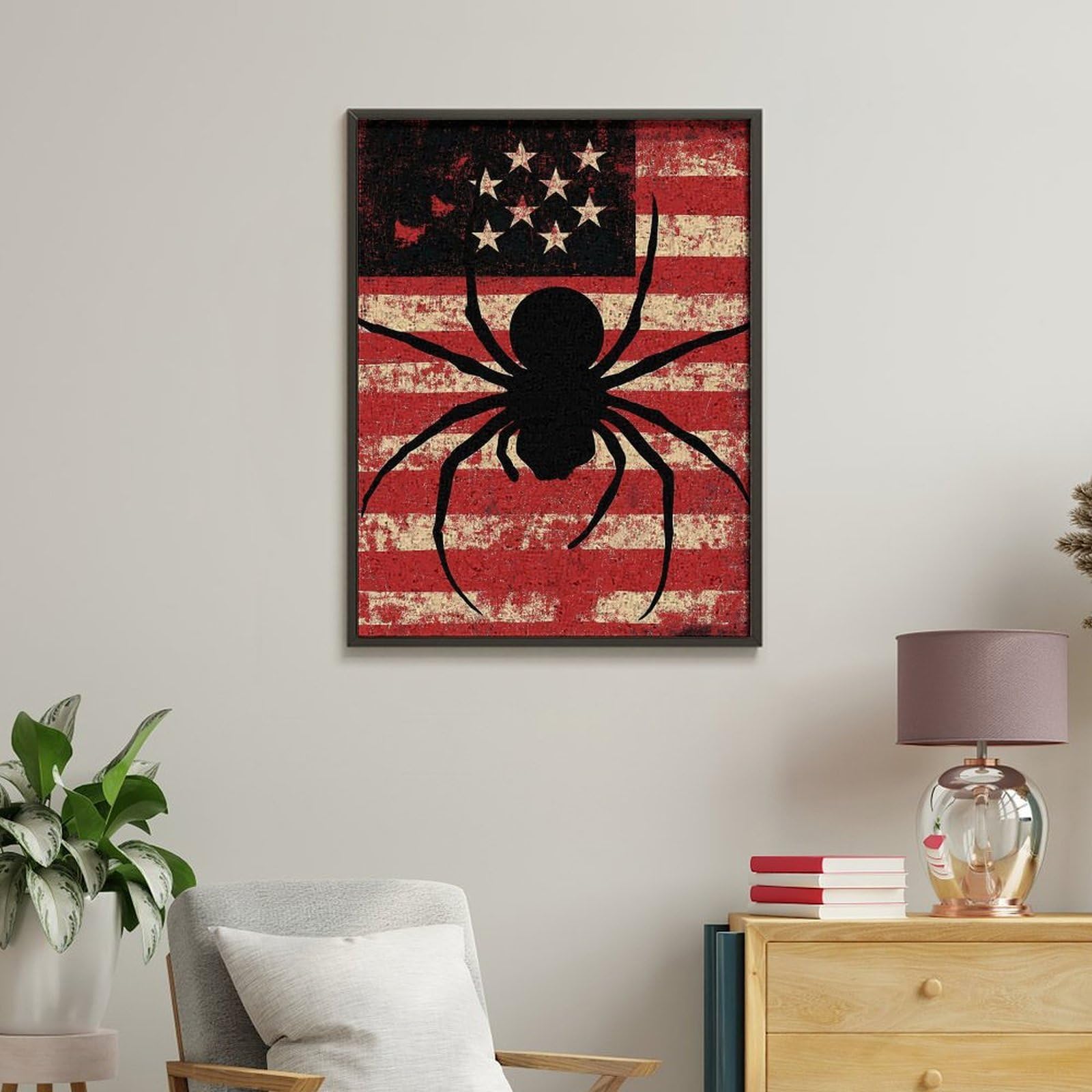 Lustiges Malen nach Zahlen für Erwachsene, Motiv: Spinnen, Tier, US-Flagge, vertikal, Baumwolle, digitales Ölgemälde, Heimdekoration, Geschenk, 65 x 50 cm