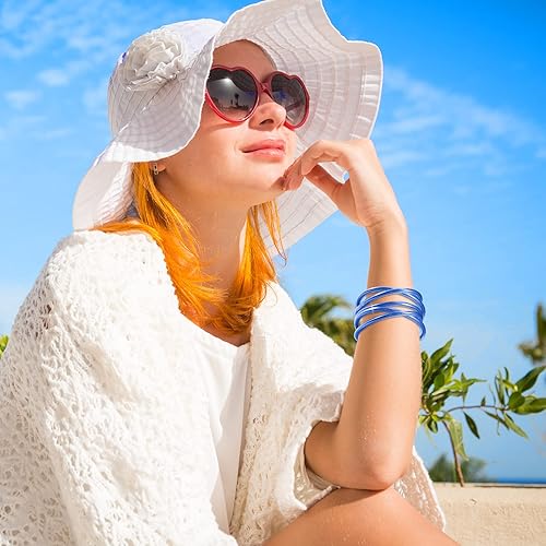 Miniatura 6 de Mardi Gras Glitter Jelly Bracelets, Soft Silicone Glitter Filled Jelly Bangles Bracelets Women- Sparkling Fashion Bangles for Women