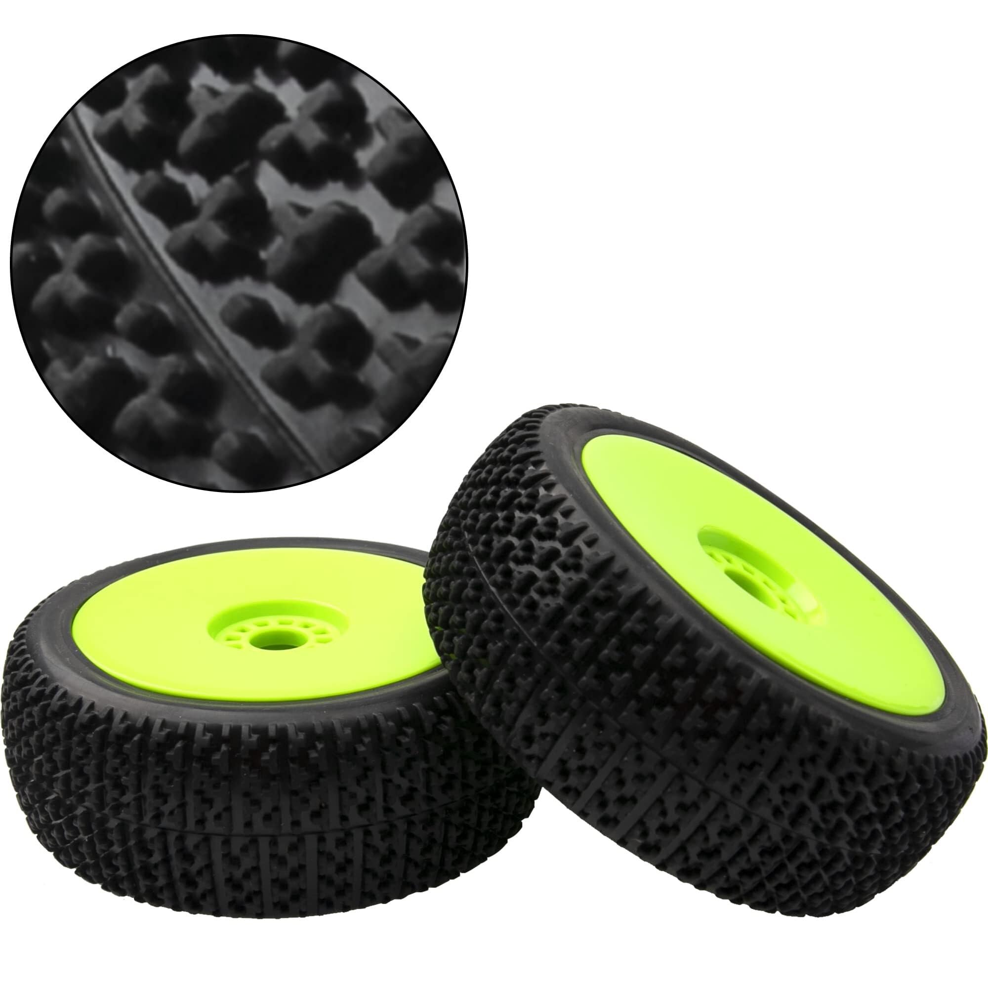 Pneus en Caoutchouc for Buggy RC OD 4.52 "1/8, avec Jante en Plastique, Hexagonal de 17mm, Compatible avec Les Voitures Tout-Terrain à échelle EXC TRX