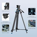 SmallRig Lightweight Video Tripod Kit with 360° Fluid Head, 62'' Aluminum Alloy Camera Tripod with QR Plate, Lift Rope, Load up to 6.2lb for DSLR, Camcorder, Cameras AD-50Lite - 4684