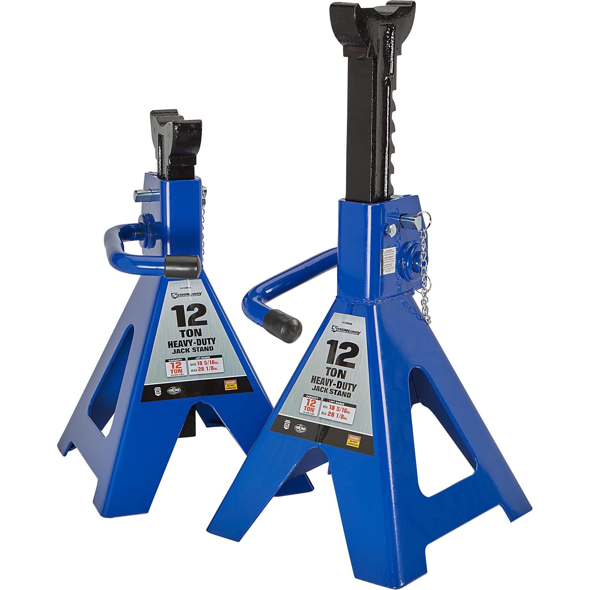 Strongway Double Locking 12-Ton Jack Stands — 24,000-Lb. Total Capacity, Pair