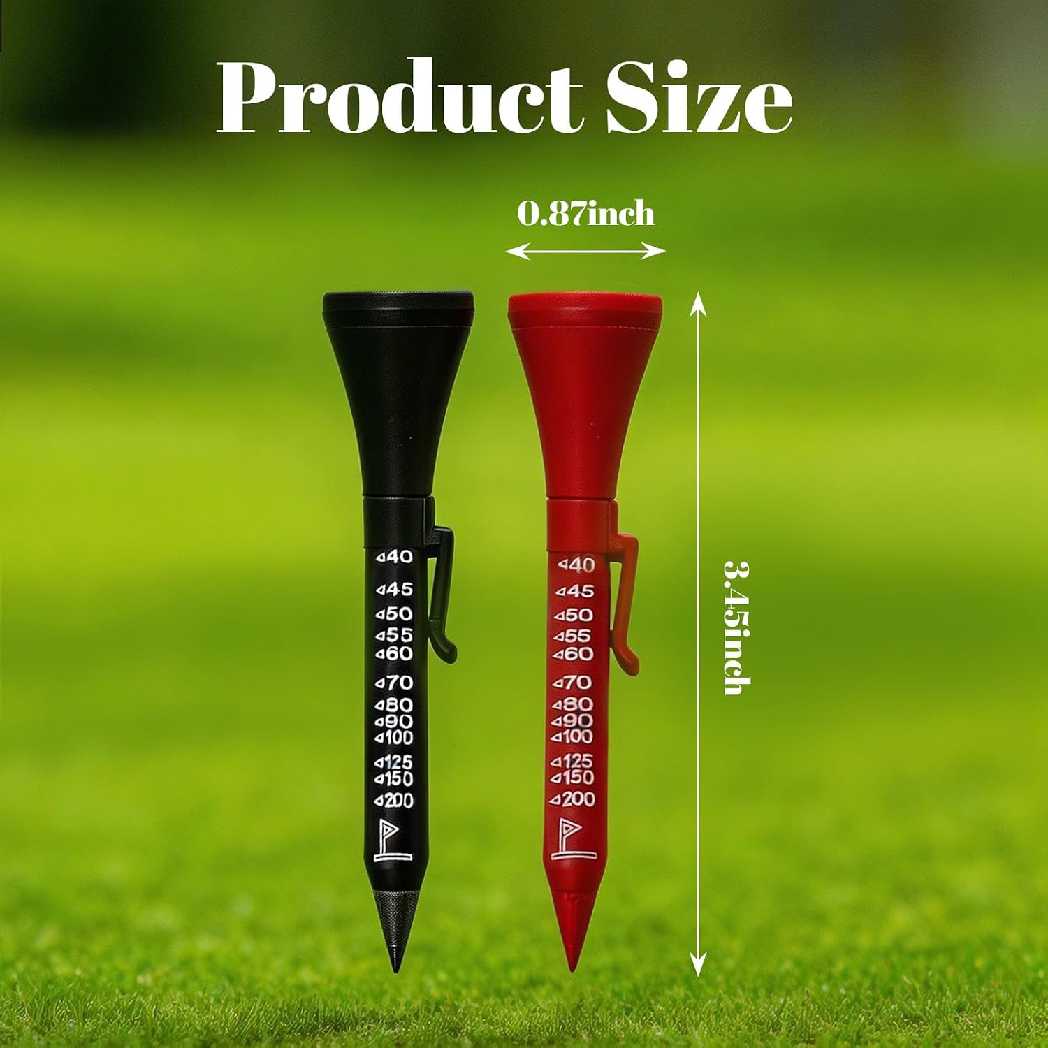 6-in-1 Golf Multi-Tool, 3.54” Compact Golf Gadget for Men Magnetic Face Alignment Aid, Flagstick Rangefinder, Ball Marker, Pocket Clip, Groove Cleaner & Carbon Pencil 2 Pcs (Red & Black) image 2
