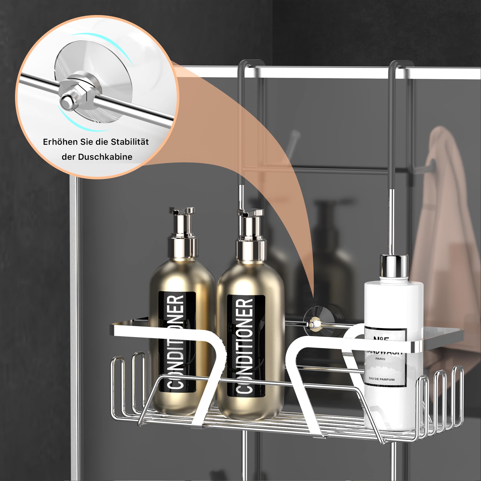 Porta Shampoo Doccia Da Appendere ZUIMENG - Mensola Senza Foratura In Acciaio Inossidabile