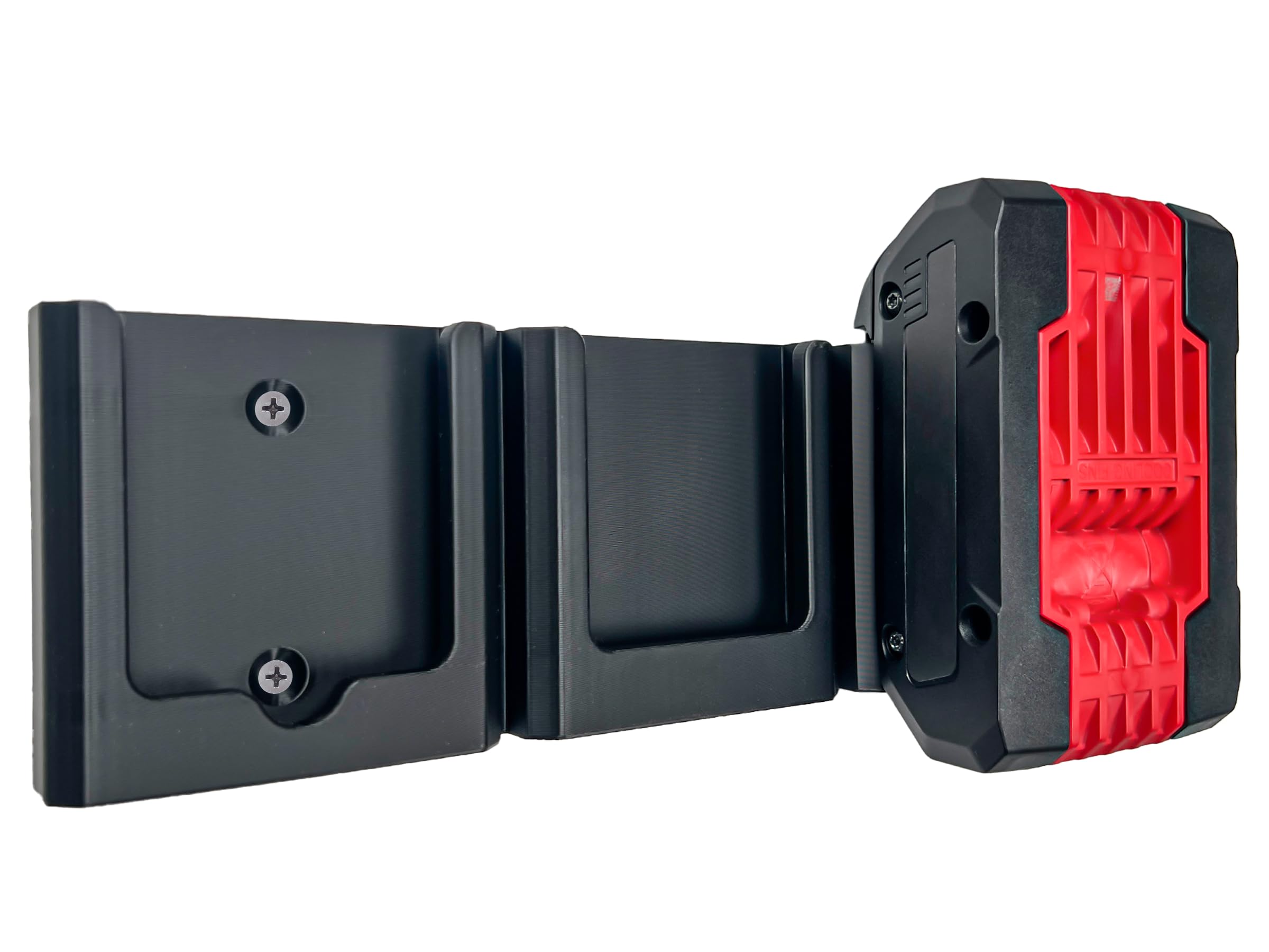 Decoralin Wall Mount for Bosch 18V Professional & ProCORE Battery – Holds 3 Batteries – Black Storage Rack Organizer – Battery Holder Compatible with Bosch 18V Power Tools – Made in Europe