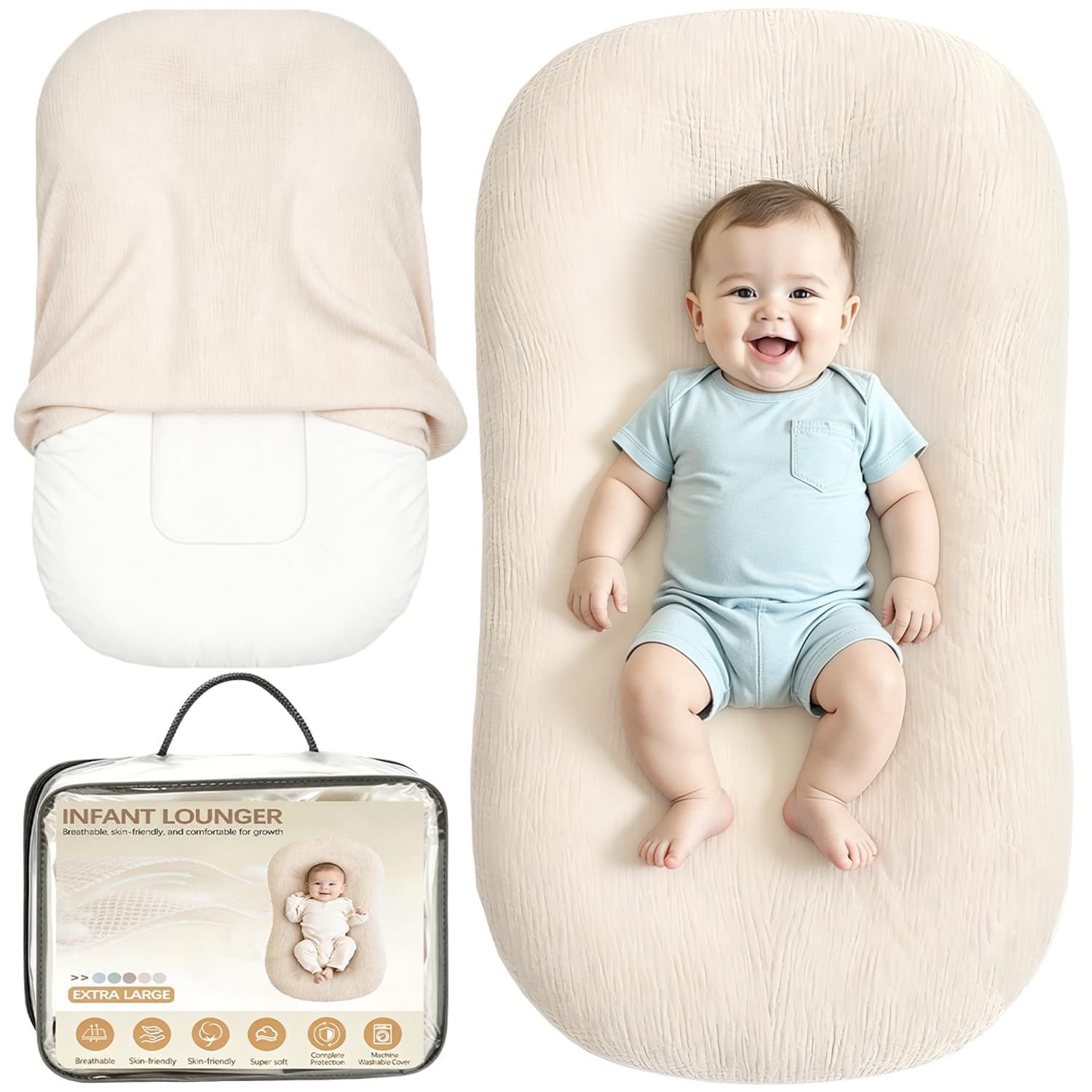 ZUKAMINI Baby Lounger & Baby Nest - floor seats and loungers | Mubboo