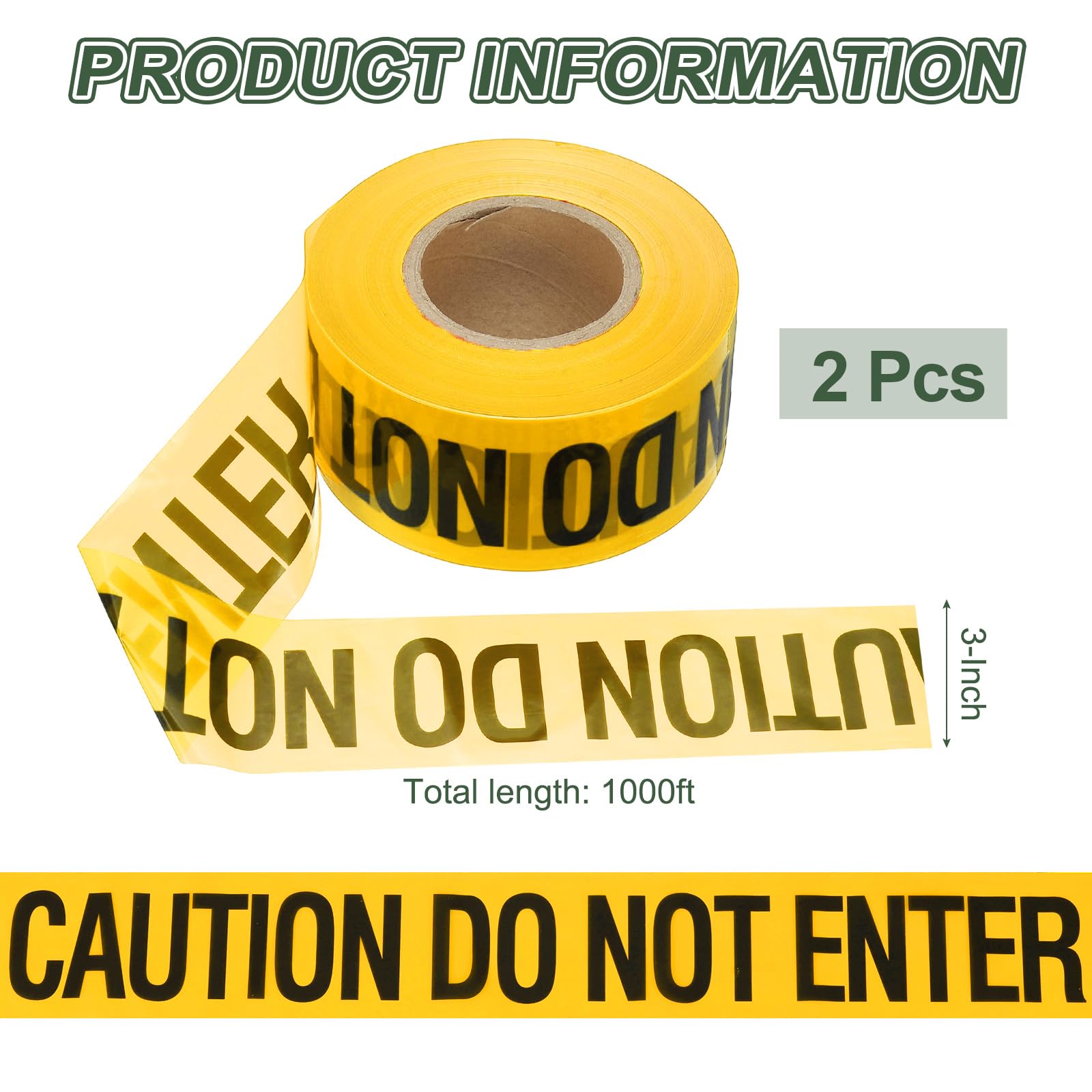 YOKIVE 1000ft x 3" Warning Tape - Image 2
