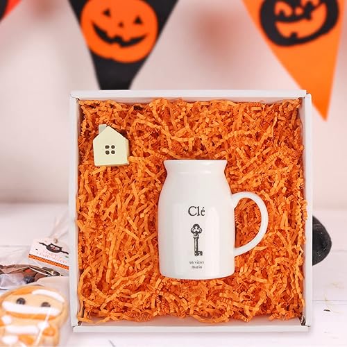 Miniatura 8 de LOMIMOS Triturador de papel de rafia naranja de Halloween, 8.8 onzas, para envolver regalos, manualidades, embalaje, decoración de fiesta