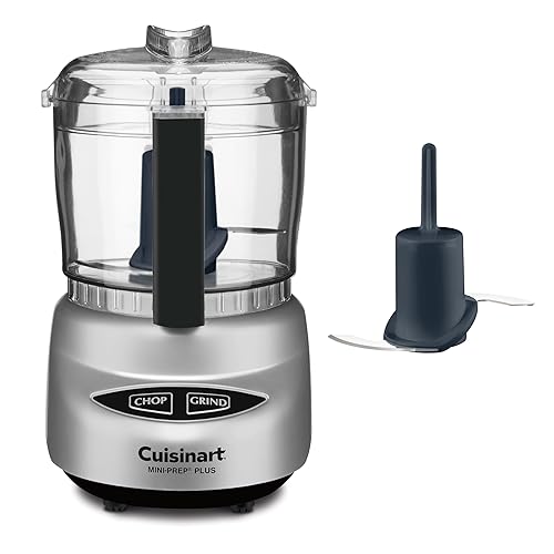 Procesador de alimentos Cuisinart Mini-Prep Plus, procesador de alimentos mini de 24 onzas para cortar hierbas, verduras y queso duro, tazón de trabajo de 24 onzas, cuchilla reversible de acero inoxidable, DLC-2ABC, cromo cepillado