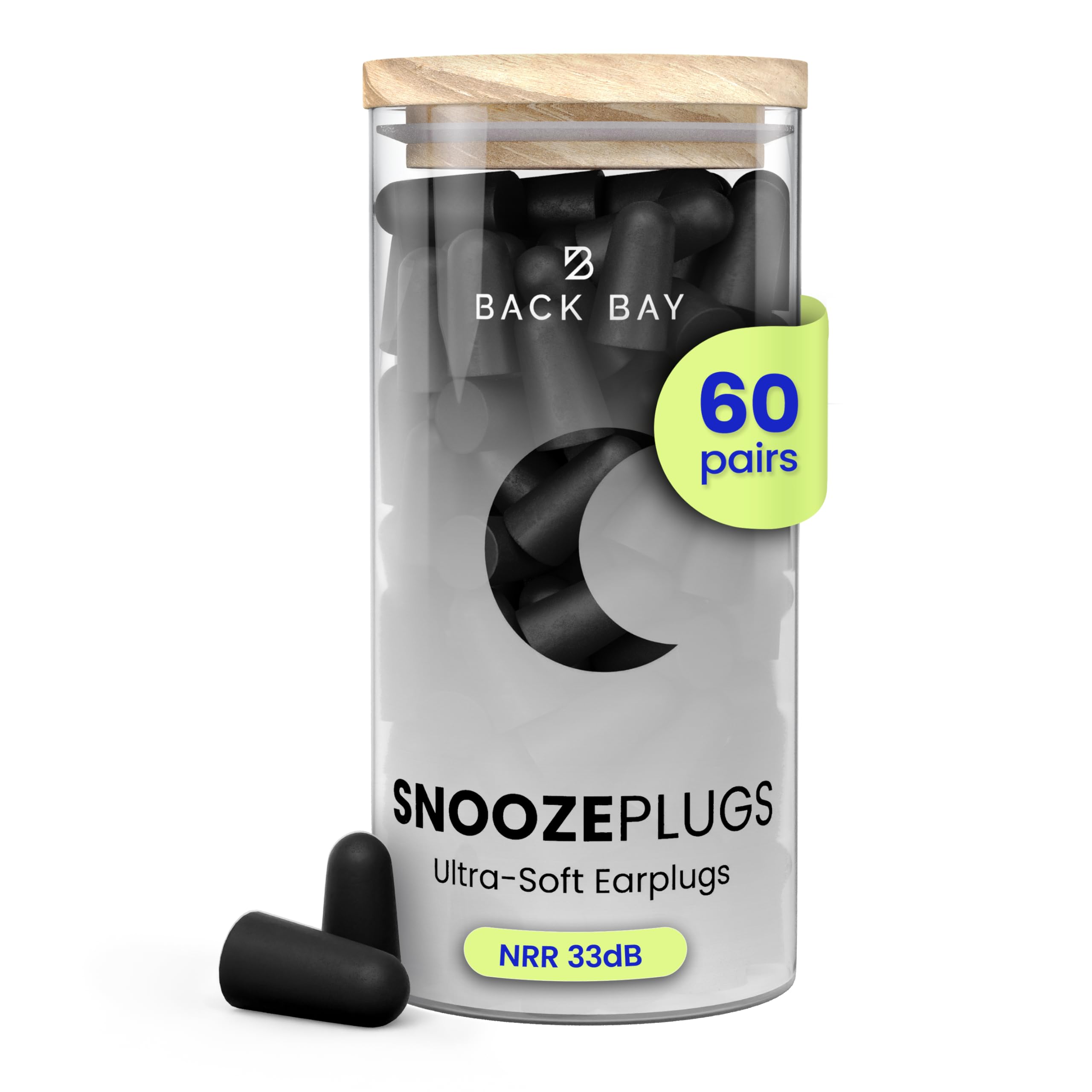 SnoozePlugs Ultra Soft Foam Earplugs for Sleeping, 60 Pairs Comfortable Foam Ear Plugs for Side Sleepers- 33db NRR Nightime Earplugs for Snore