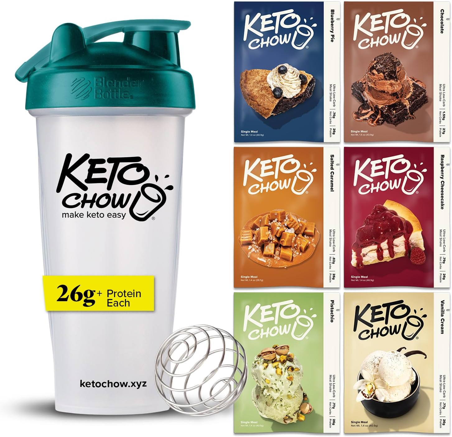 Essentials Kit - Keto Meal Replacement Shake Powder (Variety Pack, 6 Meals) Ultra Low-Carb - High Protein - 30+ Vitamins and Minerals - Meal Replacement Powder - Zero Sugar - Gluten Free