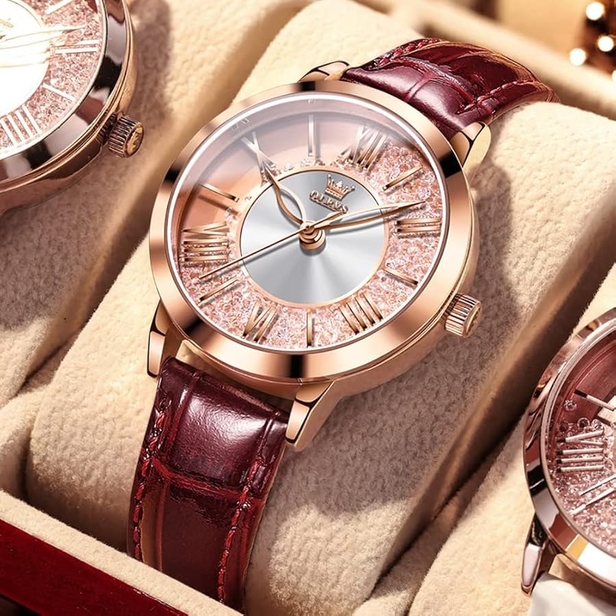 Amazon | OLEVS 腕時計 レディース 人気 かわいい ローズゴールド