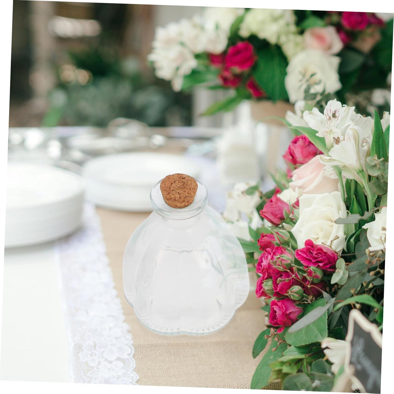 3pcs Decorative Glass Honeymoon Sand Ceremony Keepsake Jar with Corks for Wedding Bridal Shower Engagement Symbolic Memory Bottles for Sand Art and Wedding Favors