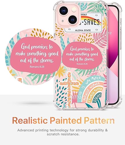 Miniatura 6 de Funda transparente para iPhone 14 Plus de Jesús Dios, citas de positividad cristiana, funda protectora de TPU suave de moda compatible con iPhone 14