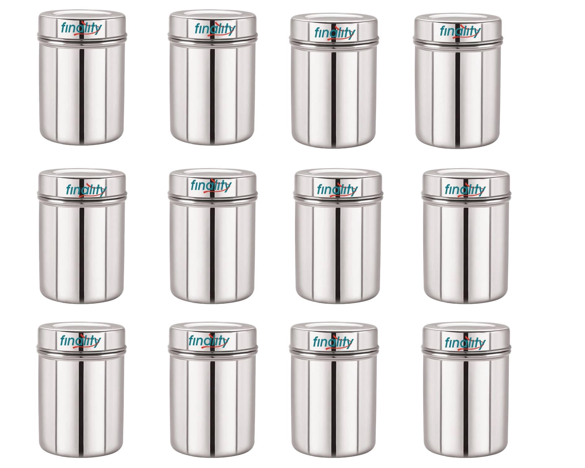 FINALITY Stainless Steel Containers for kitchen with Lid | Kitchen Containers Set |Steel Canister, Silver Color, Capacity-750ml (Canister Pack of 12) (B0CY2QHVH7) Amazon Price History, Amazon Price Tracker