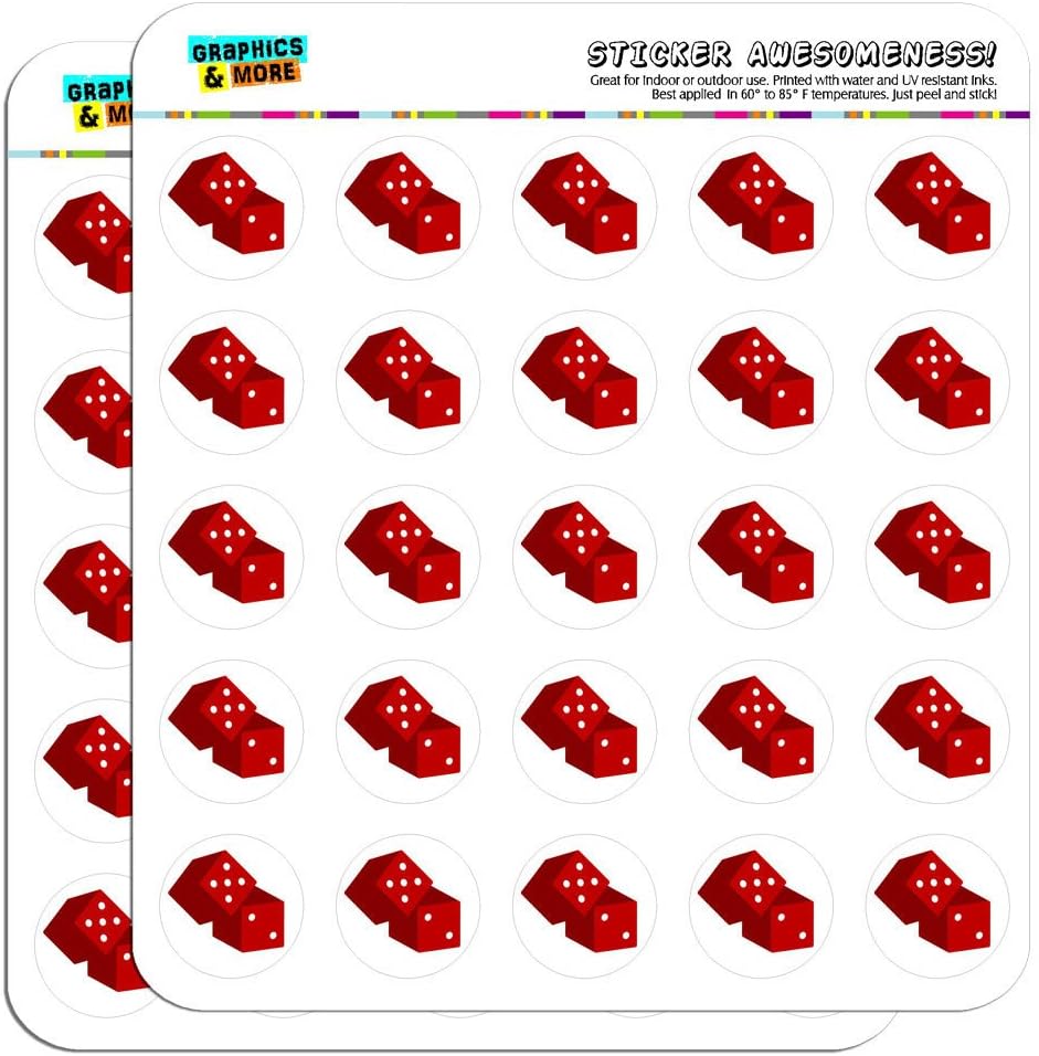 Dice Craps Gambling on White 1 Planner Calendar Scrapbooking Crafting Stickers - Opaque