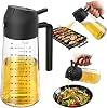 Rociador de aceite de oliva de vidrio TrendPlain de 470 ml para cocinar – dispensador de aceite de oliva 2 en 1 para gadgets de cocina y accesorios de freidora de aire, ensaladas, BBQ - negro 1