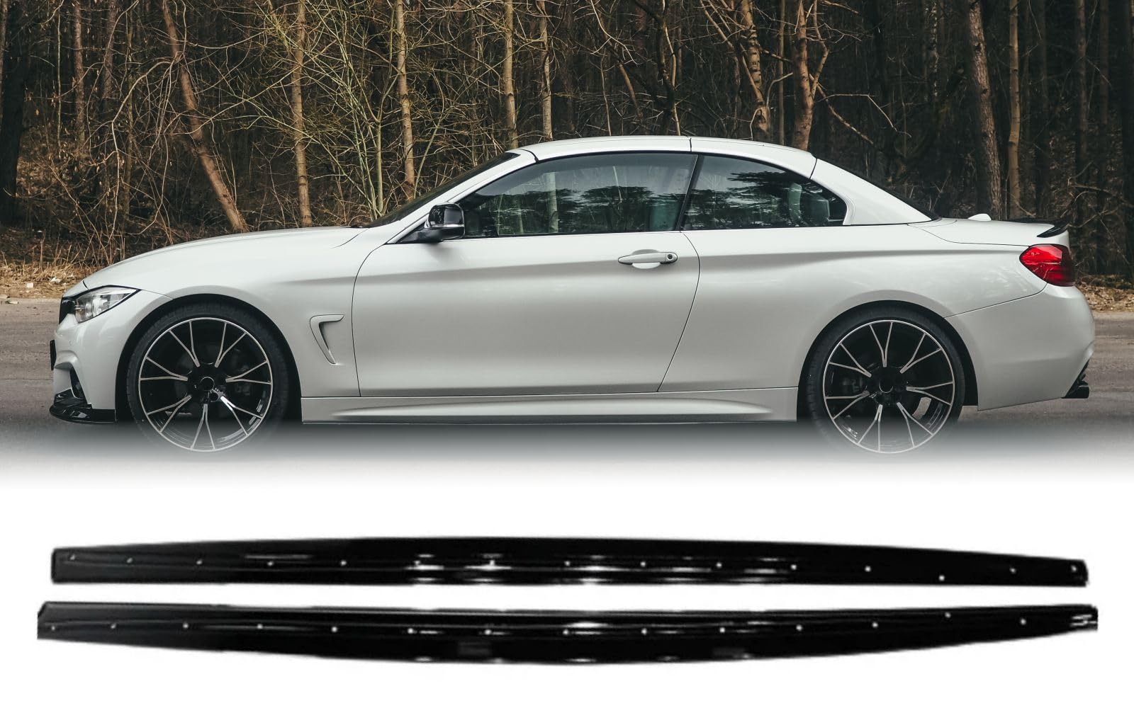 MpTuned Seitenschweller schwarz glänzend für BMW 4er F32 F33 F36 2014-2020 420i 430i 435i 440i 418d 420d 430d 435d