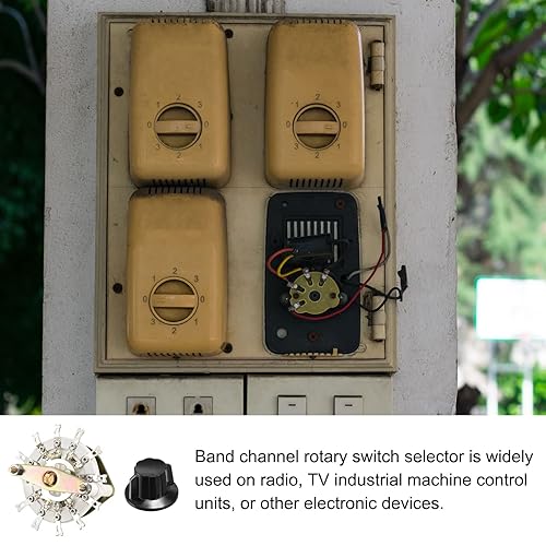 Miniatura 3 de Selector de interruptor giratorio de canal de banda 1P10T 1 polo 10 posiciones, cubierta simple [para radio, TV, unidad de control de máquina