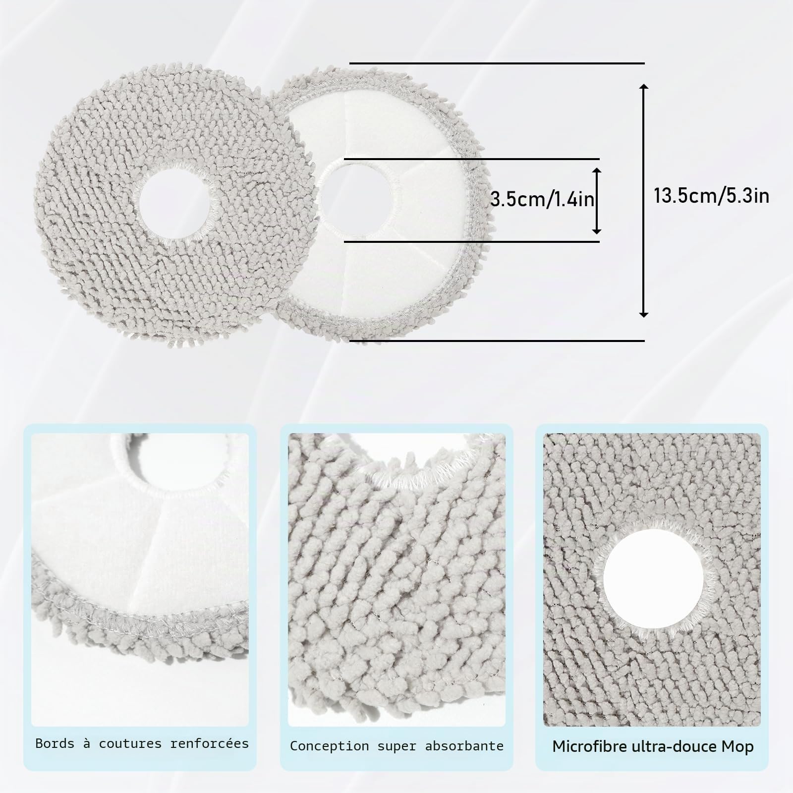Lingettes avec support accessoires pour Ecovacs Deebot T30C Omni,T50 Pro Omni,N30 Pro Omni,T30 Pro Omni,T30S Combo,T50 Pro Omni Gen2,T50 Max Pro Omni Gen2,T30e Omni aspirateur