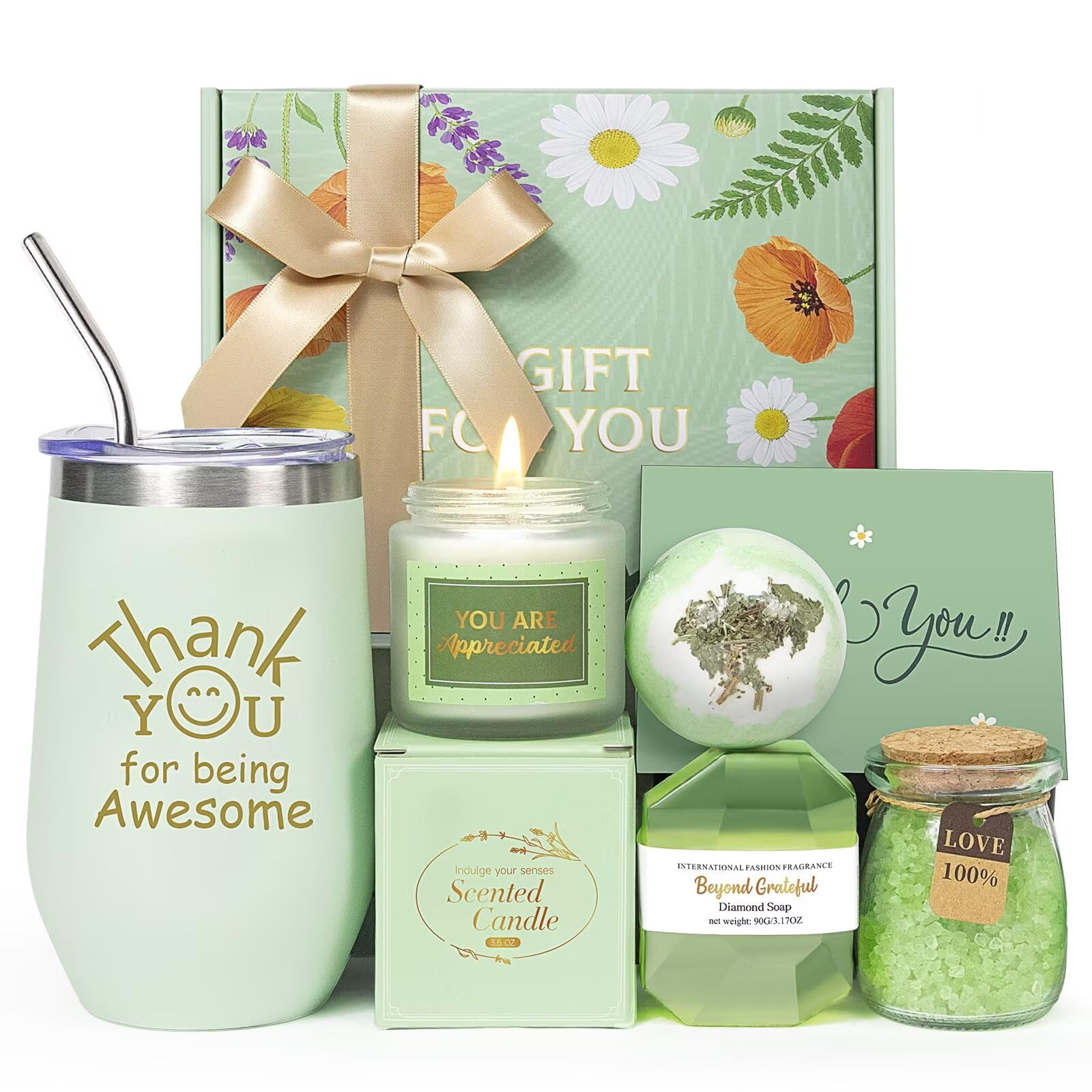 Thank You Gifts Basket for Women,Appreciation Gifts for Women,Nurse,Friends,Mom,Her,Teacher Employee Appreciation Gifts Boxes Thanksgiving Christmas Birthday Gift Set-image-20