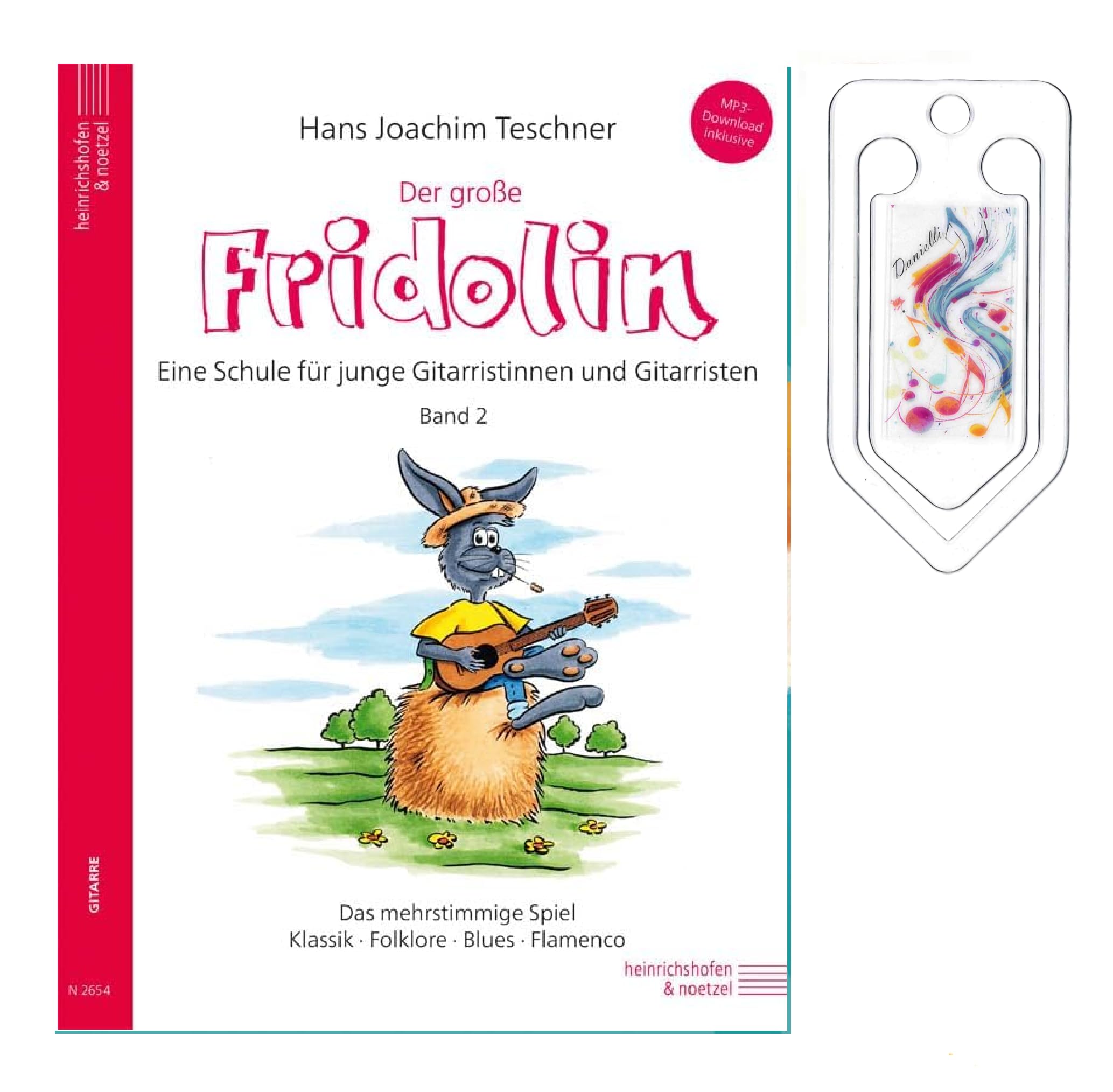 Danielli Hans Joachim Teschner: Der große Fridolin, Gitarrenschule Band 2 inkl. Online-Audio und praktischer Notenklammer (Musiknoten/sheet music), N2654, 9783938202920