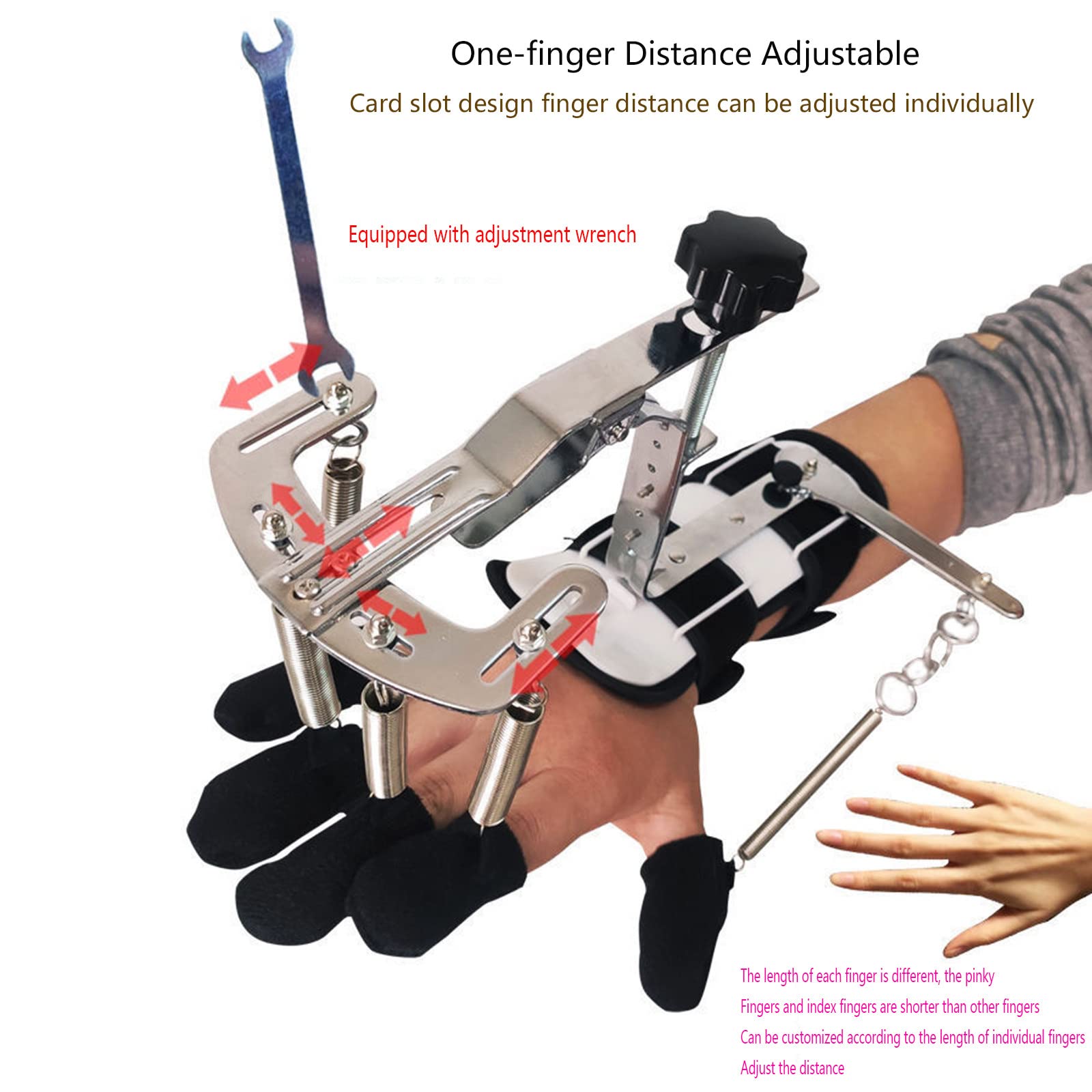 Corrector de Dedo de muñeca Órtesis de muñeca de Mano multifunción Férulas de Dedo separadas Tablero de extensión de espasmo Flexible Férula Apoplejía Hemiplejia, para Manos Izquierda y Derecha