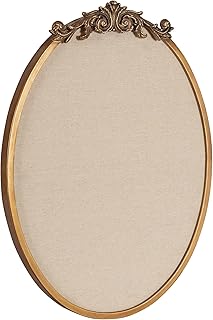 Kate and Laurel Arendahl Decorative Oval Pinboard, 18 x 24, Gold, Framed...