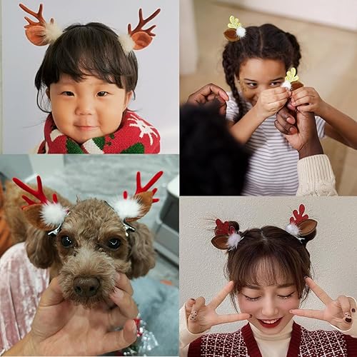 Miniatura 5 de 8 pinzas para el cabello de Navidad, lindos cuernos de reno, pinzas para orejas, accesorios para el cabello, horquillas decorativas para mujeres y