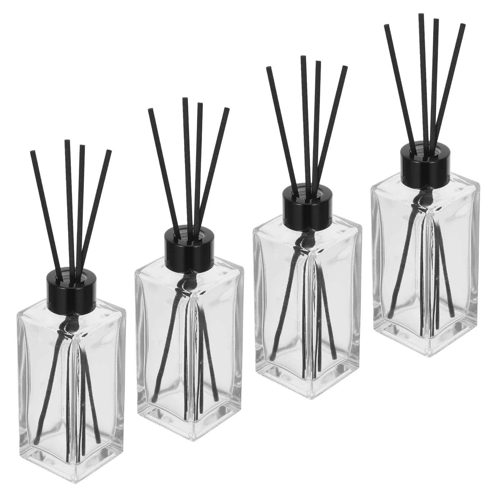 FRCOLOR 4 Sets Moderner Eleganter Badezimmer Duftdiffusor aus Glasfaser mit Aromatherapie Funktion und Kontinuierlicher Frische 5 X 1,9 Zoll mit 4 Duftstäbchen für Toilette und Bad