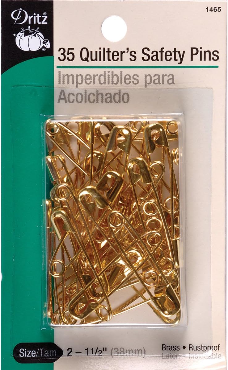 Dritz 1466 Safety Pins, Brass, Size 3 (20-Count)