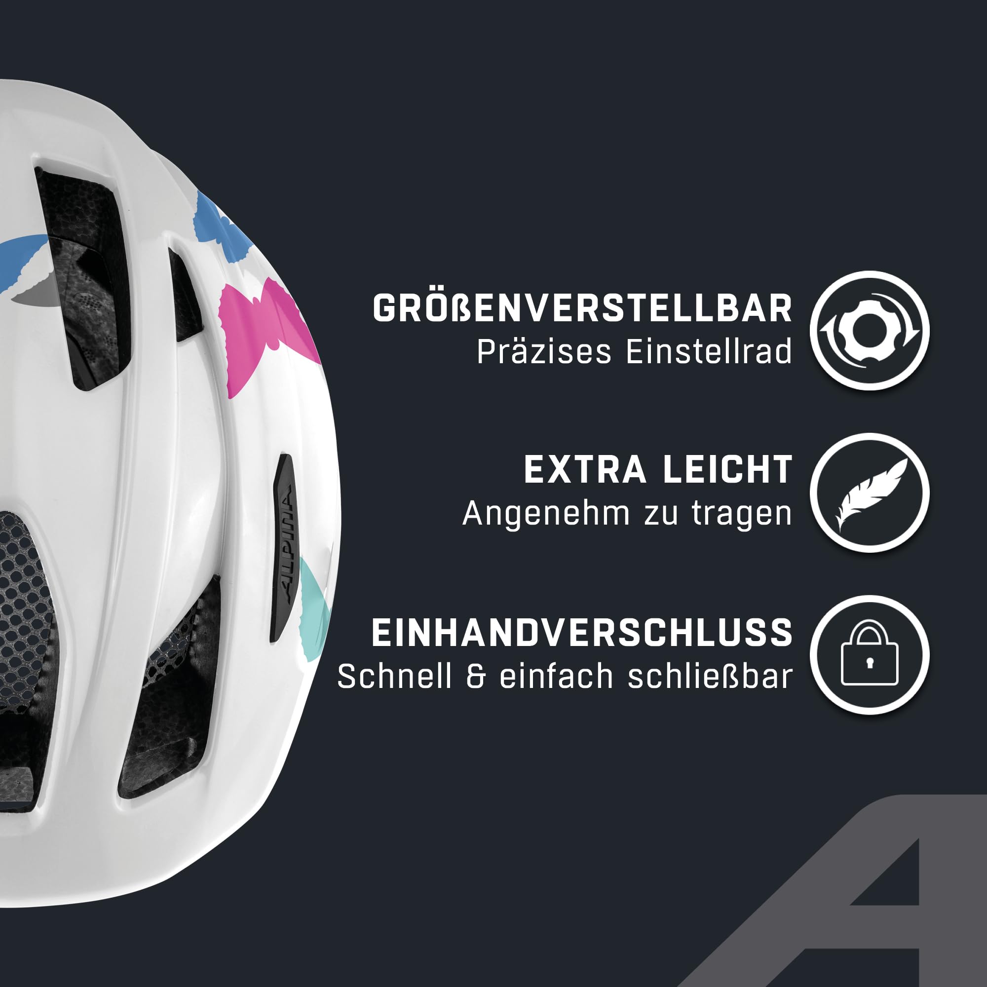 Alpina PICO - Leichter, Optimal Klimatisierter & Bruchfester Fahrradhelm mit Fliegennetz Für Kinder, optional mit Licht