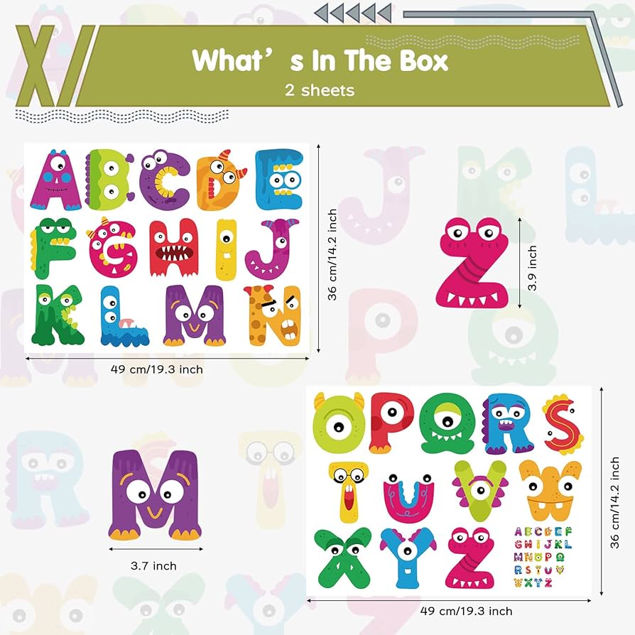 Amazon.com: ABC Wall Stickers for Toddlers Kids Girls, Vinyl