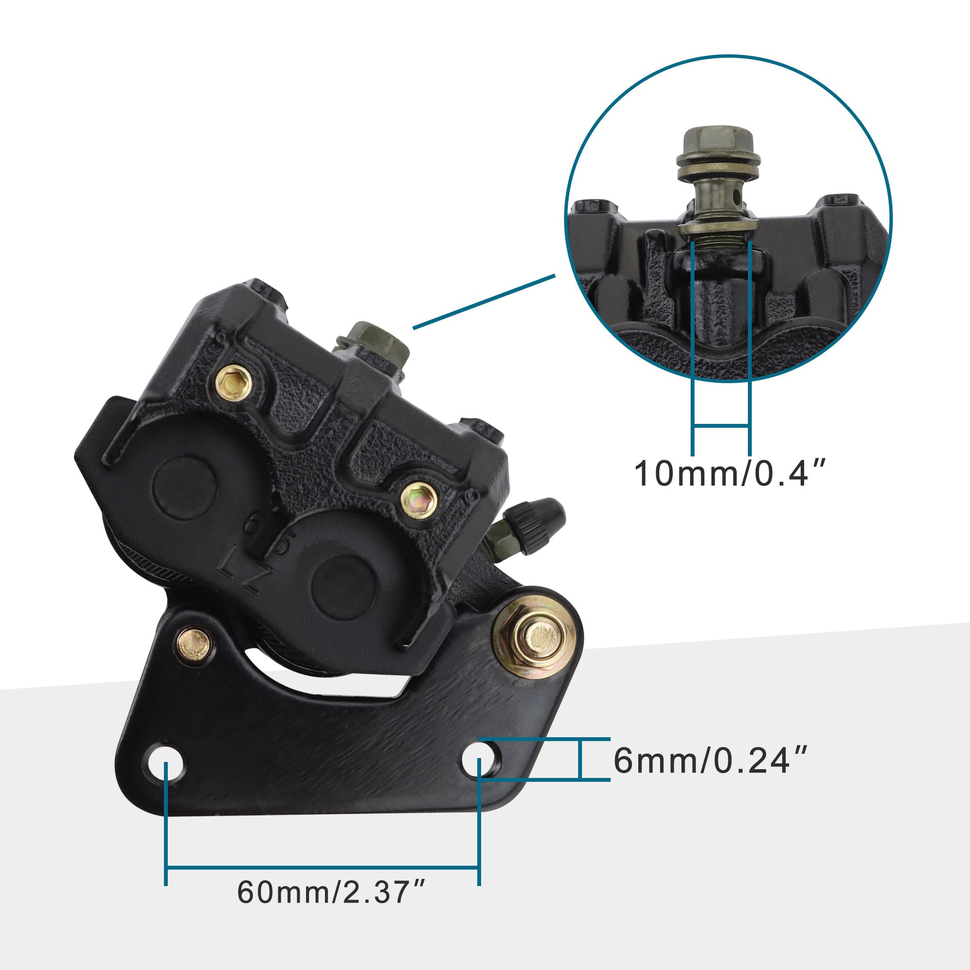 GOOFIT Seal Freno Idraulico Posteriore della Lega Dell'Assemblaggio della Pinza del Freno Posteriore Sostituzione per Quad Dirt Bike 100cc 125cc ATV del Motore della Motocicletta