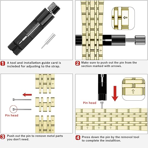 Miniatura 7 de Correas compatibles con Galaxy Watch 66 Classic 55 ProGalaxy Watch 44 ClassicGalaxy 3 1.614 in, correa de repuesto de metal de acero inoxidable