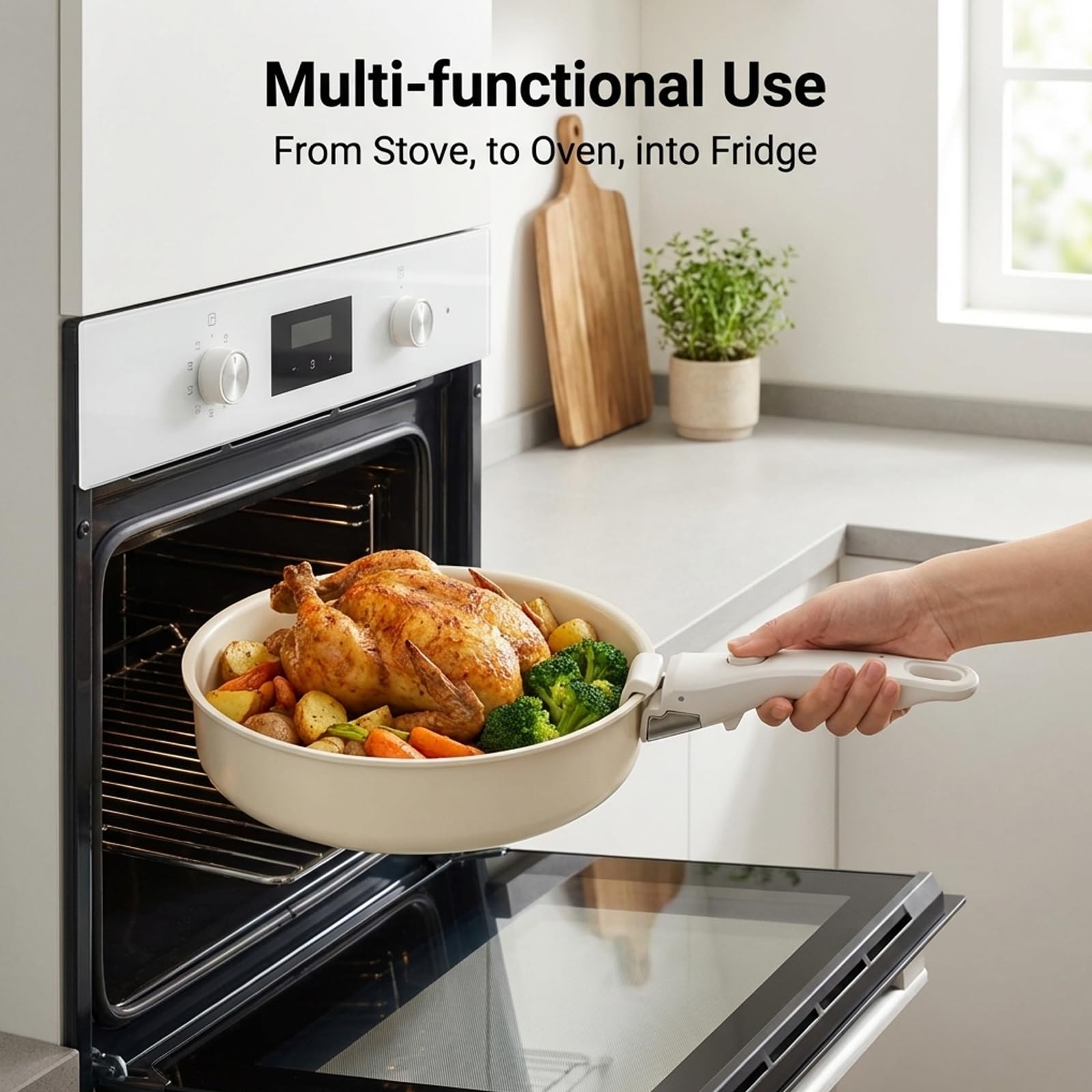 KxrTpx Universal Detachable Pan Handle, Space-Saving Removable Handle for Pots and Pans Anti-Scald Protection - Image 4