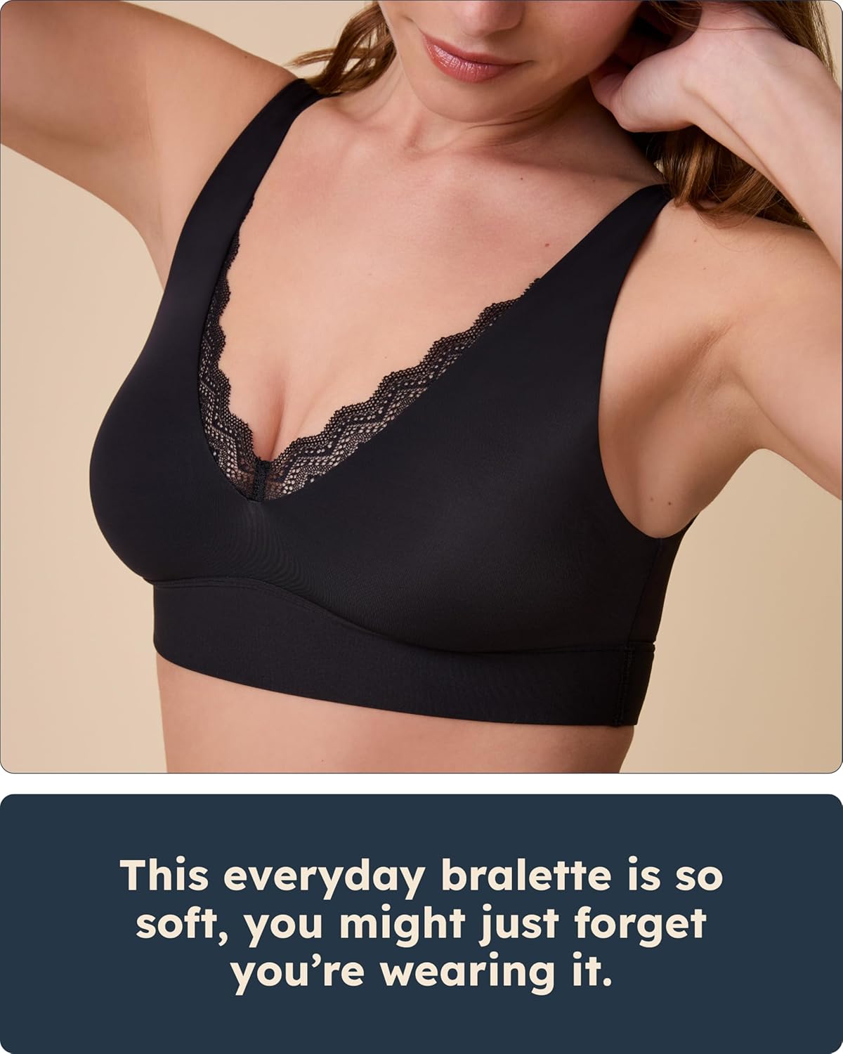 Harper Wilde Bliss Lace Bralette - Ultra-Soft, Lightweight, Lace Trim Bralette for Women with No Cups, Wires or Padding - Image 3