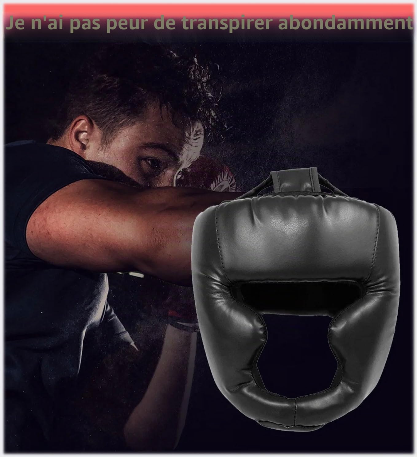 EntraînementCasque deBoxe, 24cm*16cm, CasqueBoxe, Casques Sports Combat, Casque Boxe Grapplingcasque, Casque d'entraînement de karaté, adapté au Combat Libre, au Taekwondo, au karaté