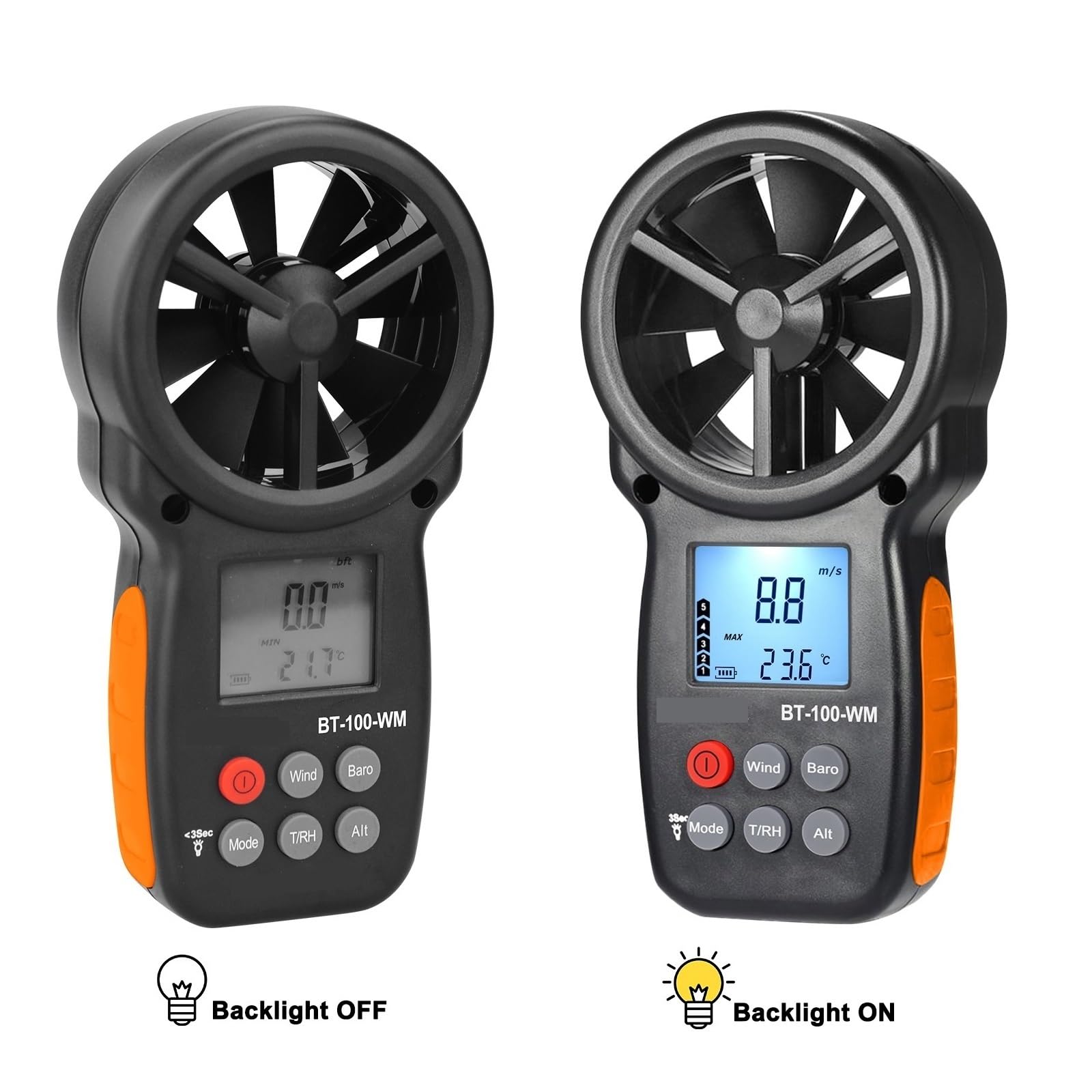 Anemómetro Digital, Barómetro De Mano, For Velocidad Del Viento, Temperatura, Probador, Humedad MedicióN Precisa