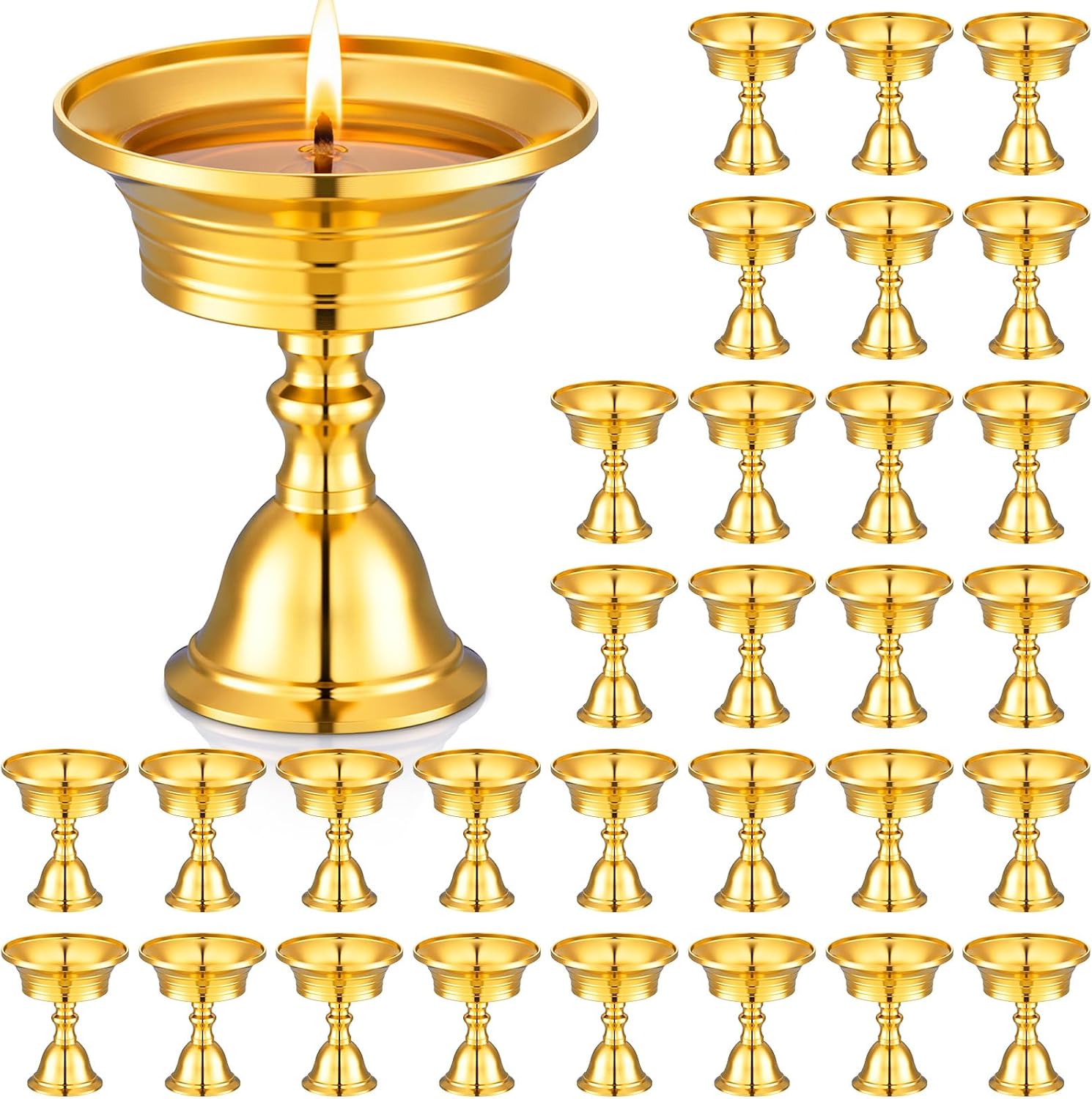 VIHOSE 30 Pcs Brass Diya Oil Lamp for Diwali Indian Puja Return Gifts