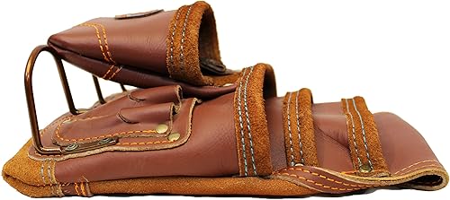 Miniatura 2 de Bolsa de herramientas de cuero para carpintero Lo mejor para electricistas, fontaneros, manitas y enmarcadores 10 bolsillos con 2 soportes de