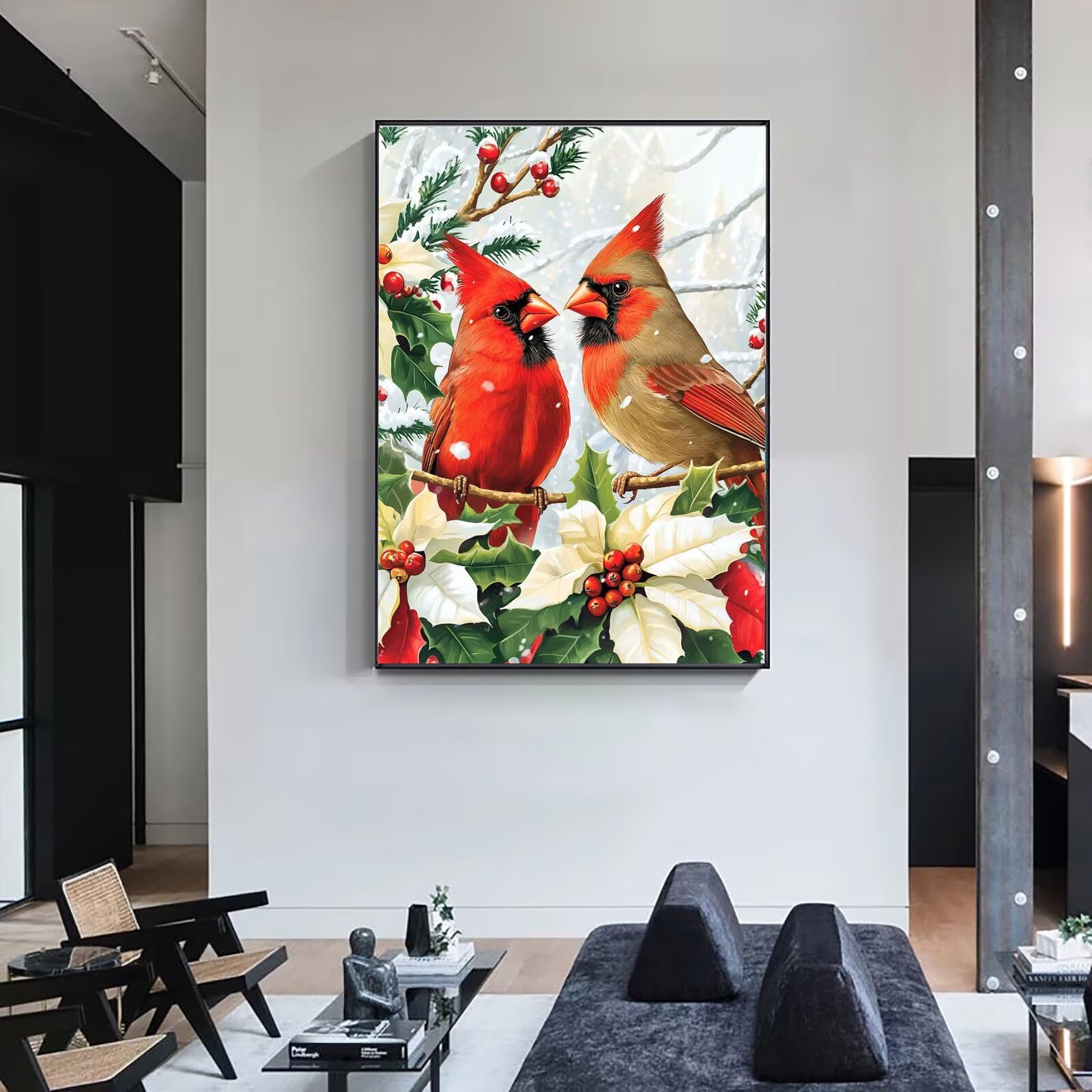 Dipingere con i Numeri Adulti fiore uccello, Quadri da Dipingere Numerati Fai Da Te per Principianti e Adultis, Olio La Pittura di Numeri Kit, Hobby Creativi Adulti, Decorazioni Casa 90x120cm Q3S-622