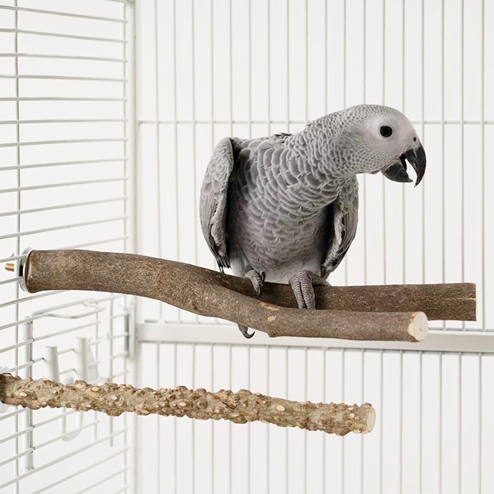 8 Pz Posatoi in Legno di Uccelli, U Forma Posatoi per Uccelli, Posatoi in Legno per Uccelli Legno Naturale per Cacatua, Cocorite